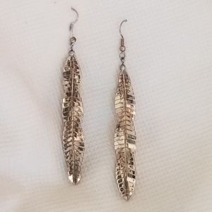 Vintage solid sterling silver sparkly dangle earrings on wires for pierced ears